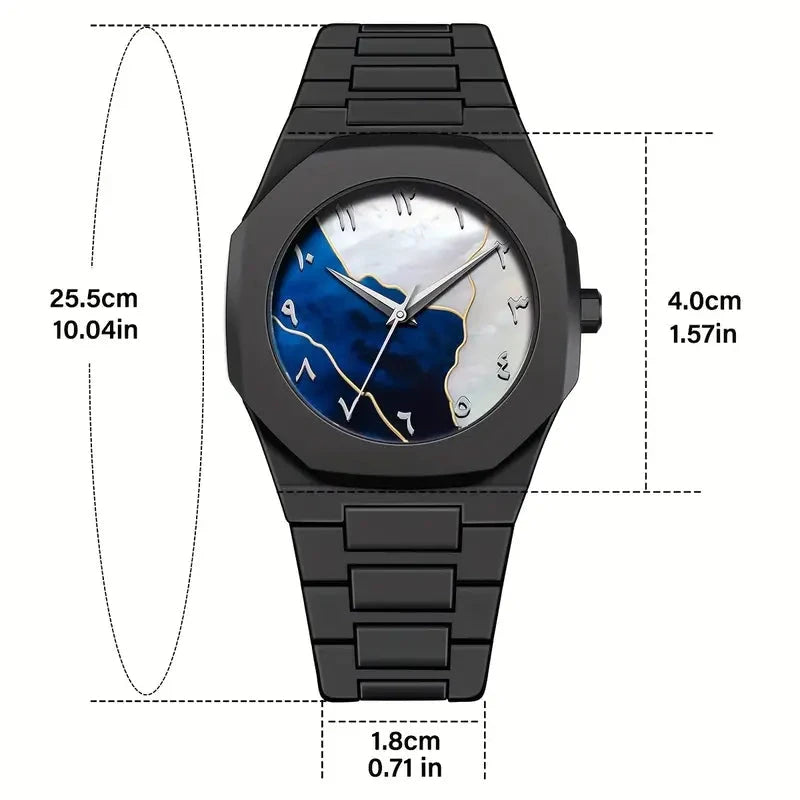 Black Arabic Aura Watch For Men Stylish Aura Watch 100% Original... Sasta Bazar