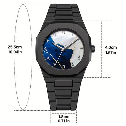 Black Arabic Aura Watch For Men Stylish Aura Watch 100% Original... Sasta Bazar 